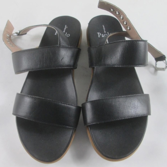 Paolo Shoes - Linea Paolo Black Strap Open-Toe Sandals Size 8M NWT MSRP $89.95